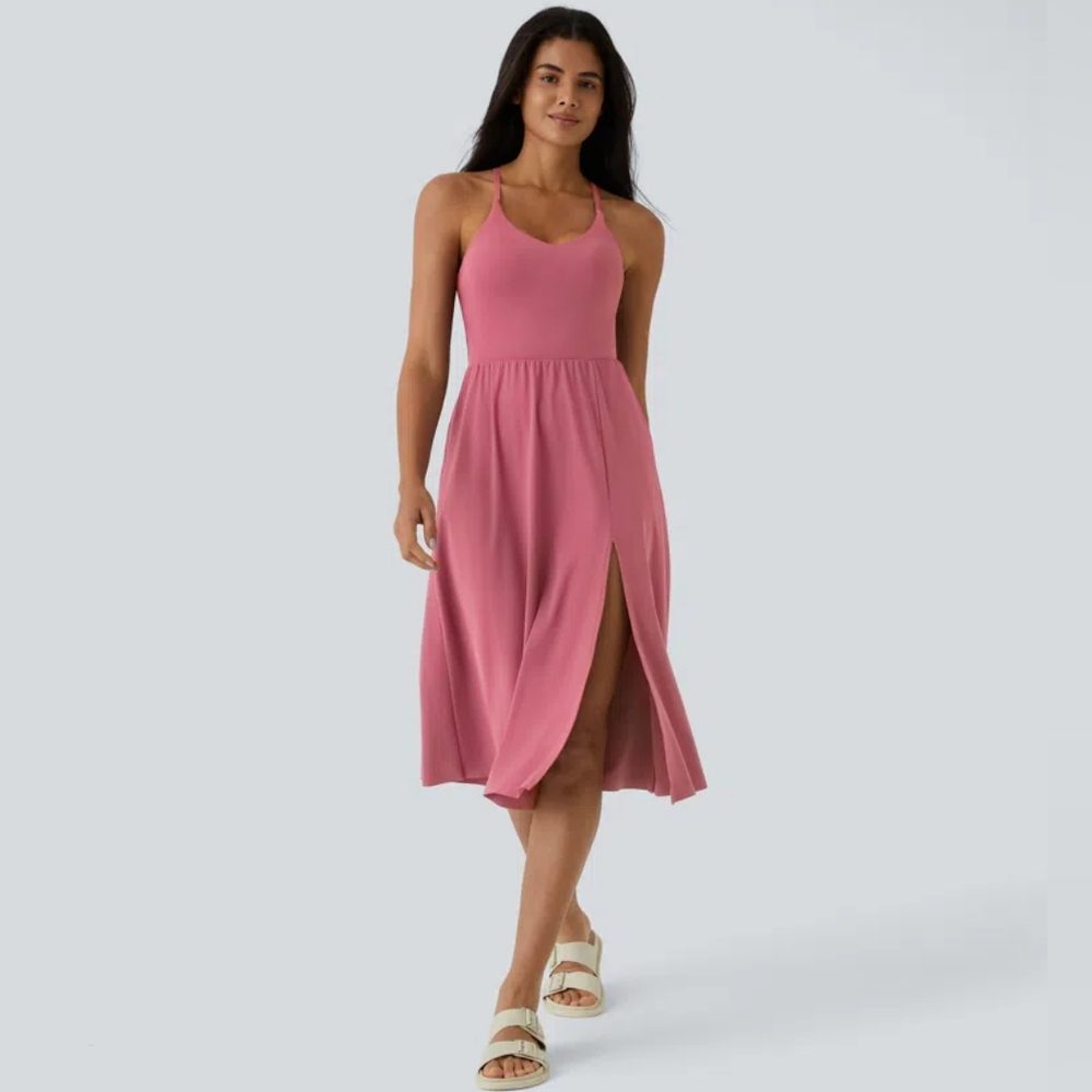 Halara Begonia Rouge  Sleeveless Midi Dress